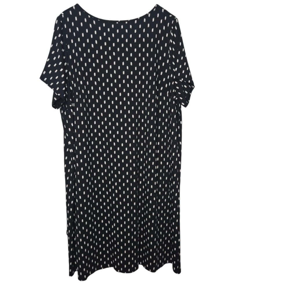 J Jill Womens Printed Short Sleeve Rayon Jersey Wearever Midi Dress Plus Size 3X
